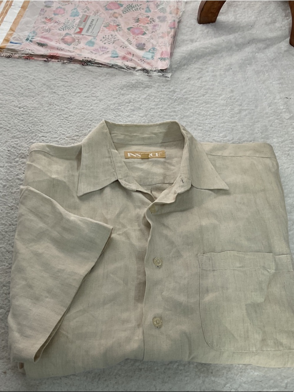 Insrch Lightweight Neutral Button-Up Top